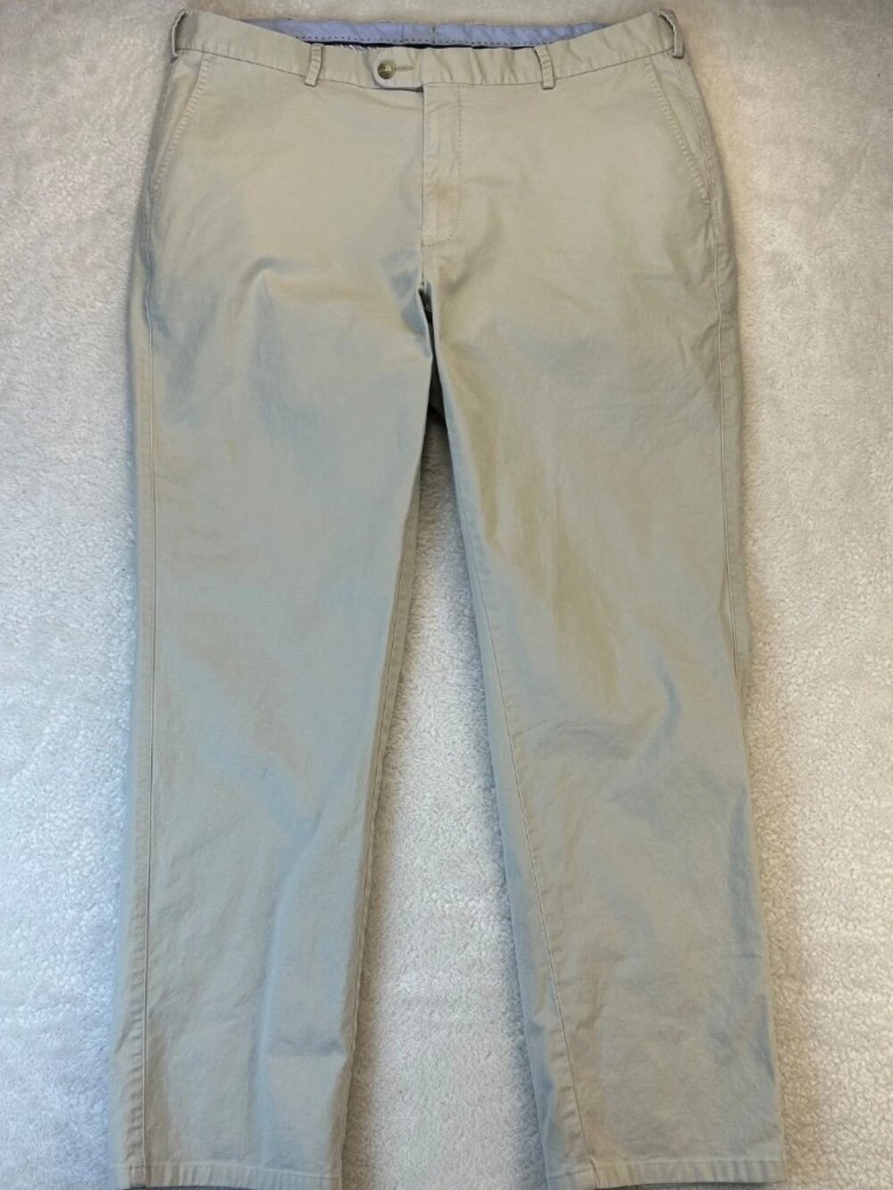 Peter Millar Chino Pants Mens 38 Gray Flat Front Mid Rise Stretch Straight Leg
